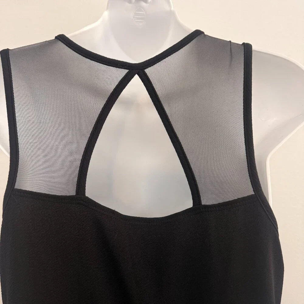 Black Rhinestone Mesh Peplum Dress | Size L/G - Picture 7 of 9